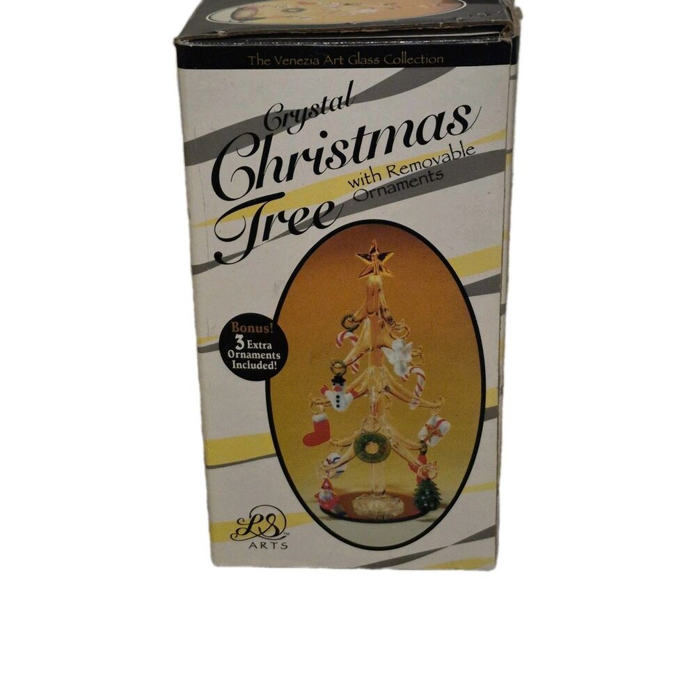 Crystal Christmas Tree NIB With Removable Ornaments Venesia Art Glass Collection - Picture 5 of 6